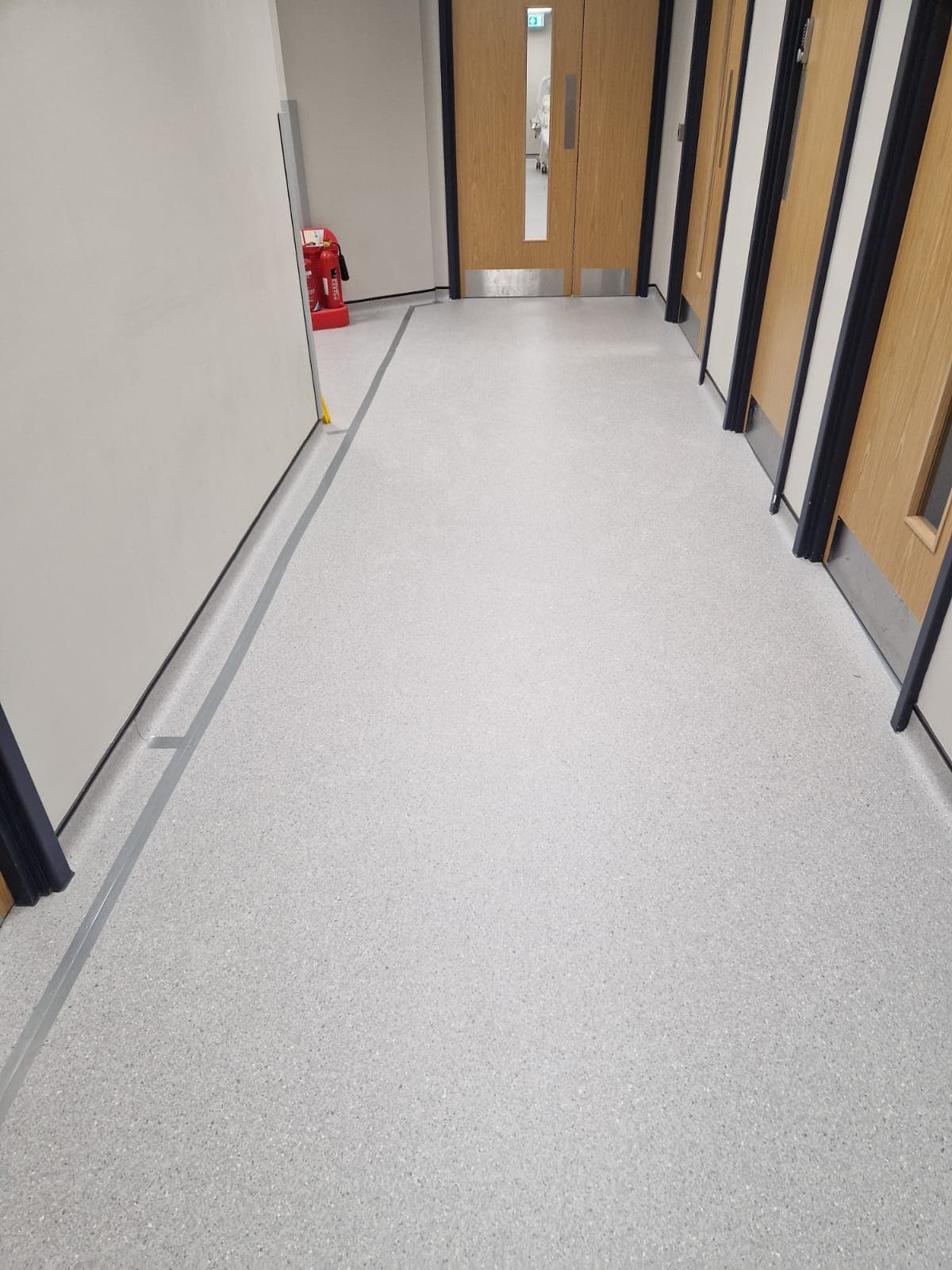 Hot-welded seam on commercial safety vinyl, Derby